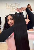 Extensiones de pelo doble puntas lisas cabello natural humano